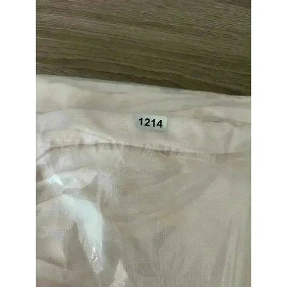 Bryn Walker Linen Pants Wide Leg Pull On Buttons Light Pink Size M Made In USA - Picture 14 of 14